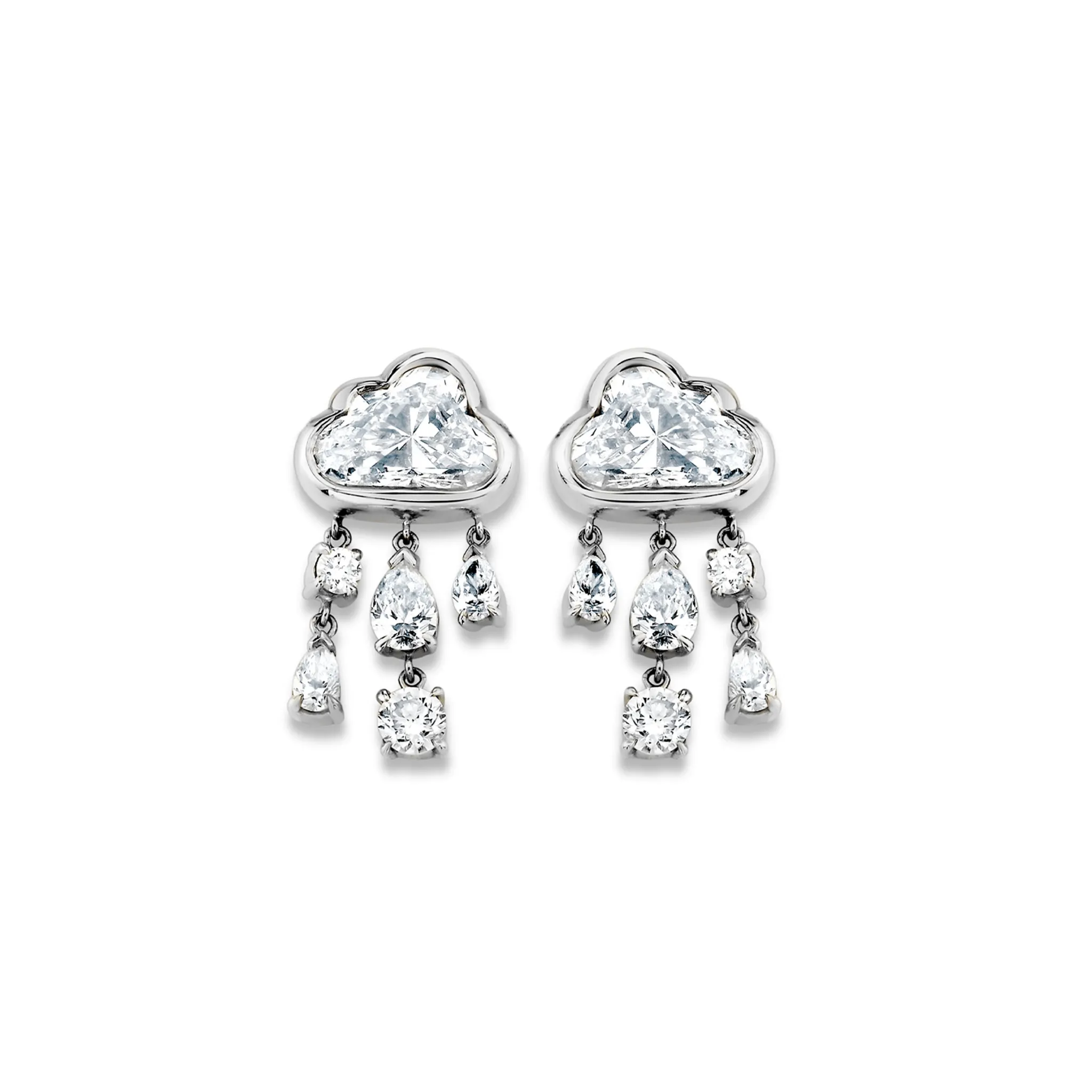 Diamond Rain Cloud Earrings for Babies