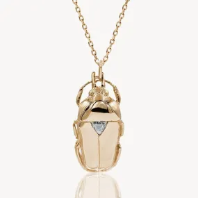 Diamond Scarab Pendant Necklace