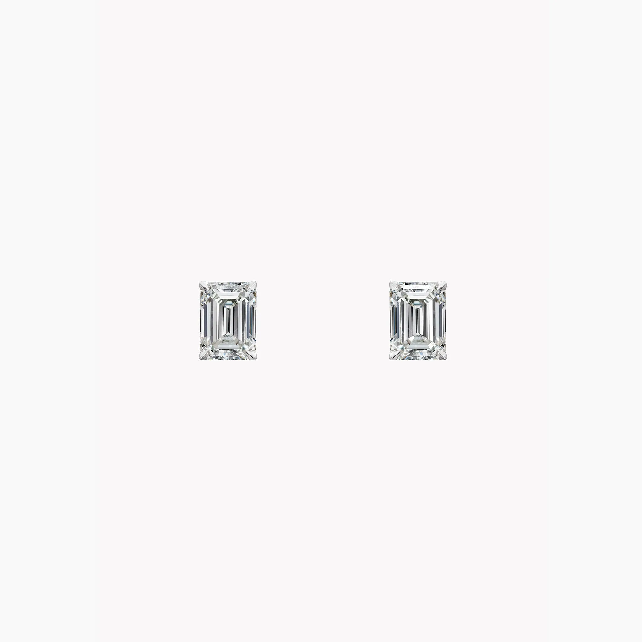 Diamond Stud Earrings with Emerald Cut, Best Price