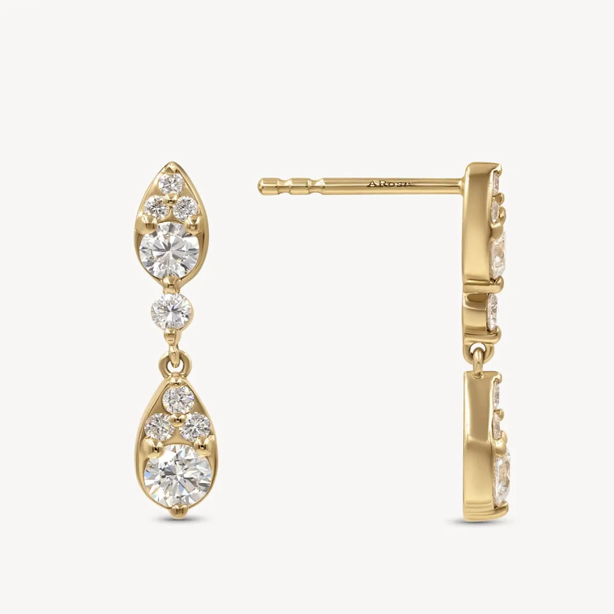 Diamond Stud Earrings with Tears - Shop Now!