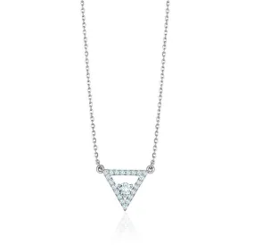 Diamond Triangle Necklace with 0.27 Carat Total Weight (Ctw)