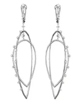 Double Diamond Pear Earrings - Two Diamond Pear Earrings