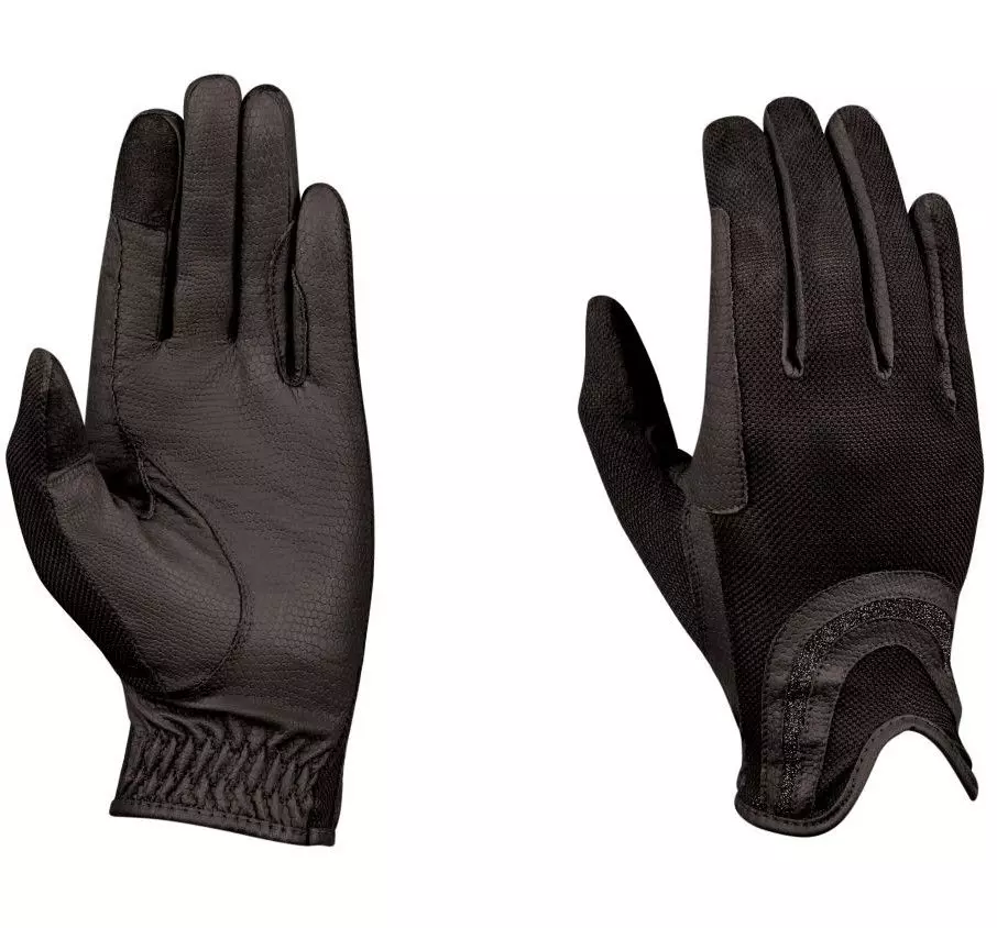 Dublin Pull On Glitter Mesh Back Riding Gloves