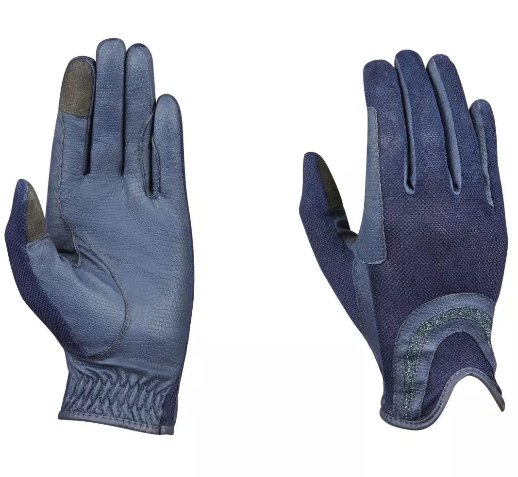 Dublin Pull On Glitter Mesh Back Riding Gloves