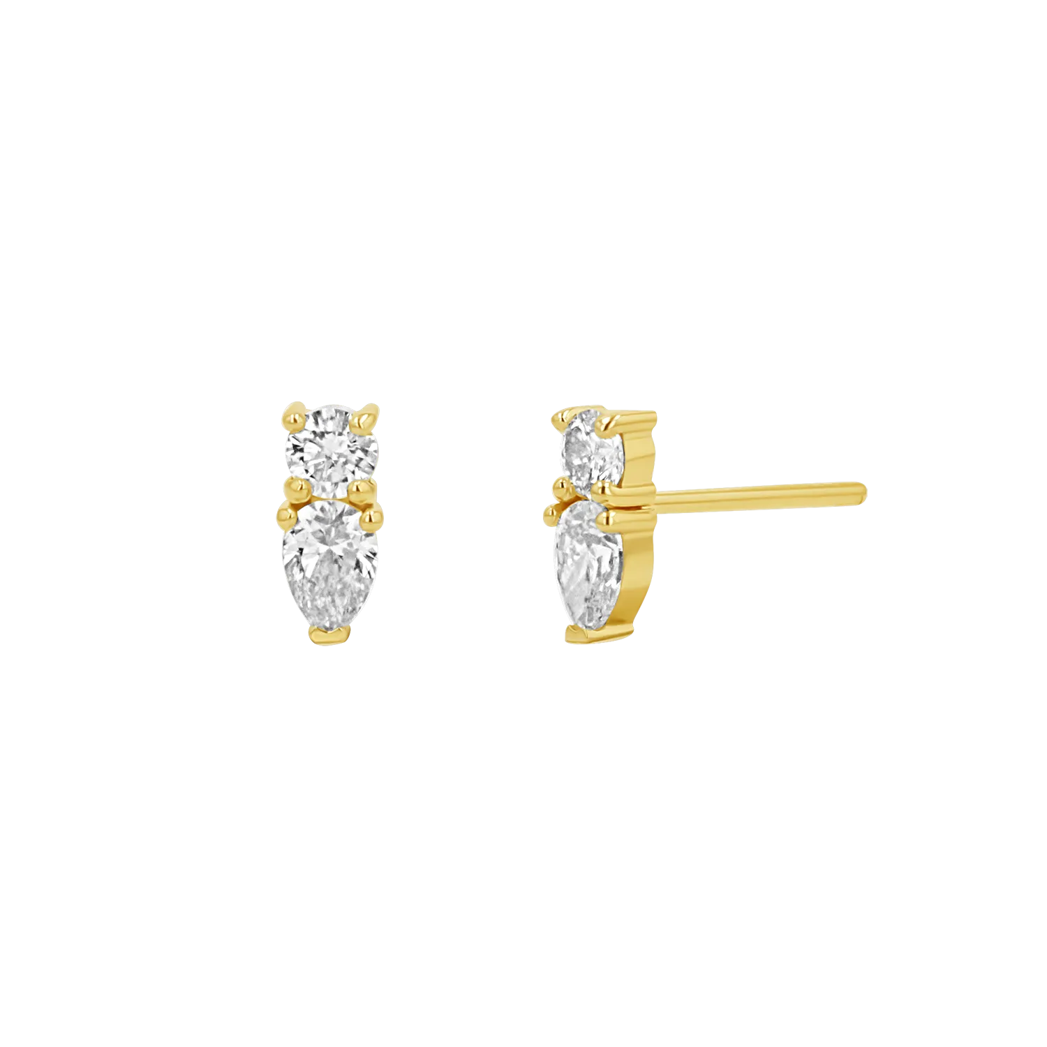 Duo Diamond Stud Earrings