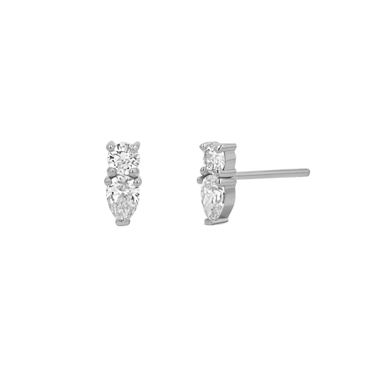 Duo Diamond Stud Earrings