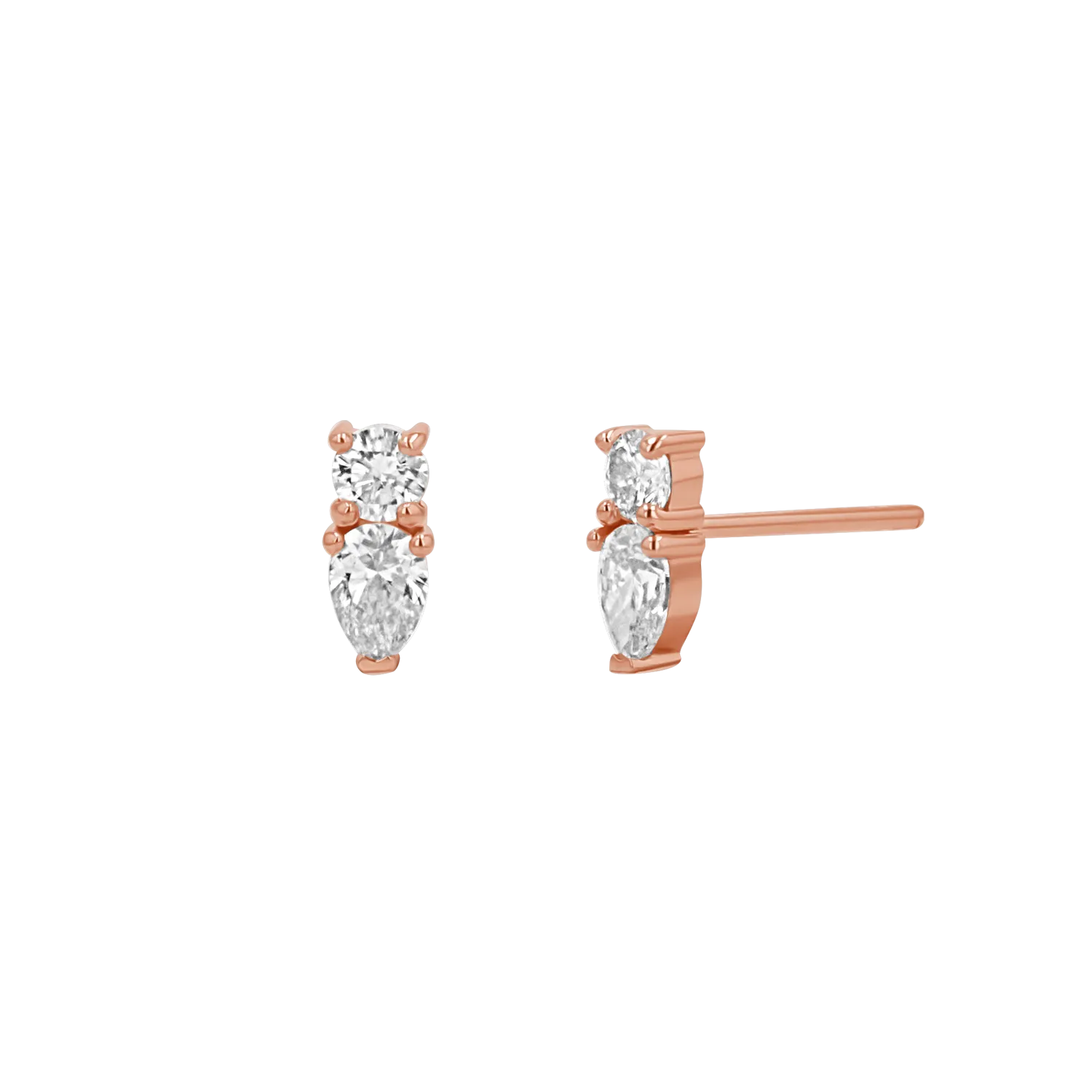 Duo Diamond Stud Earrings