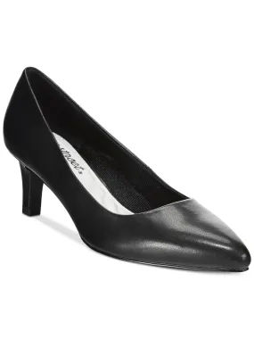 EASY STREET Black Comfort Pointe Pointed Toe Kitten Heel Dress Pumps