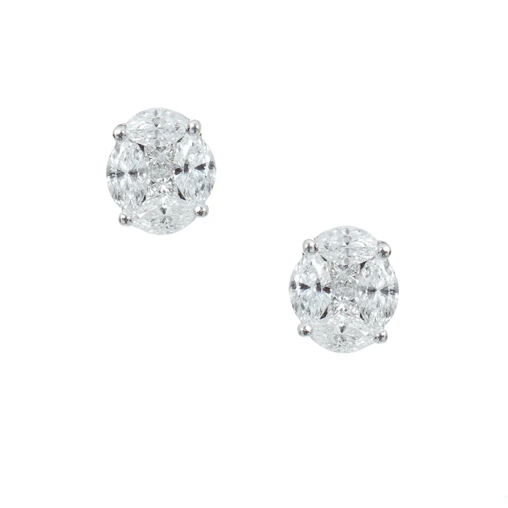 Elise Oval Diamond Stud Earrings