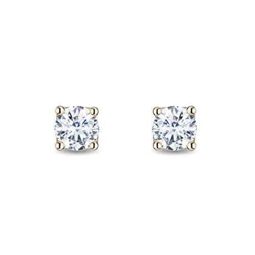 Enchanted Disney Fine Jewelry - 14K Yellow Gold Princess Solitaire Earrings with 1/2cttw