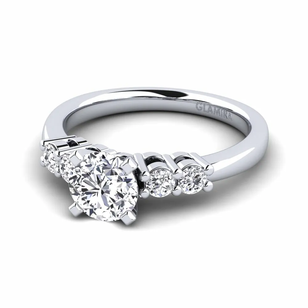 Engagement ring - Fonda style ring with 0.8 carat diamond