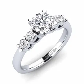 Engagement ring - Fonda style ring with 0.8 carat diamond