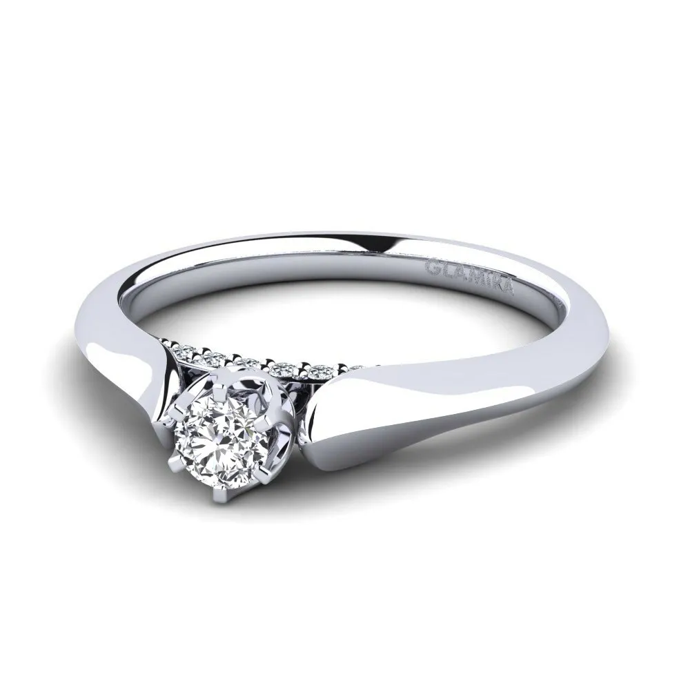 Engagement Ring with 0.16 Carat Diamond Accent Sole