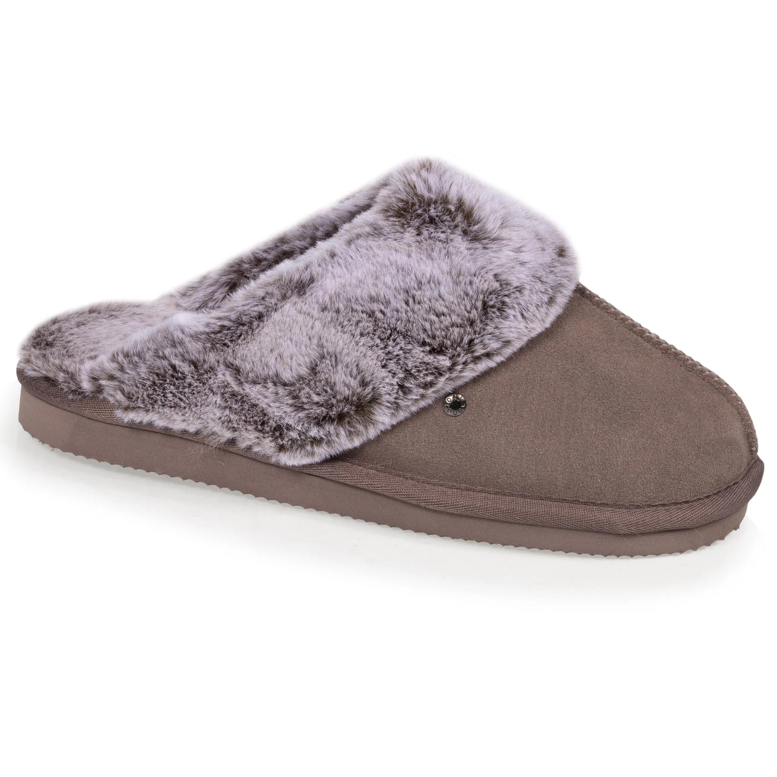 Femme Taupe Mules Slippers