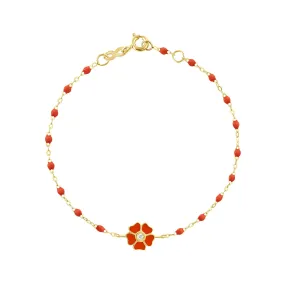 Flower Classic Gigi Coral Bracelet - Yellow Gold, 6.7