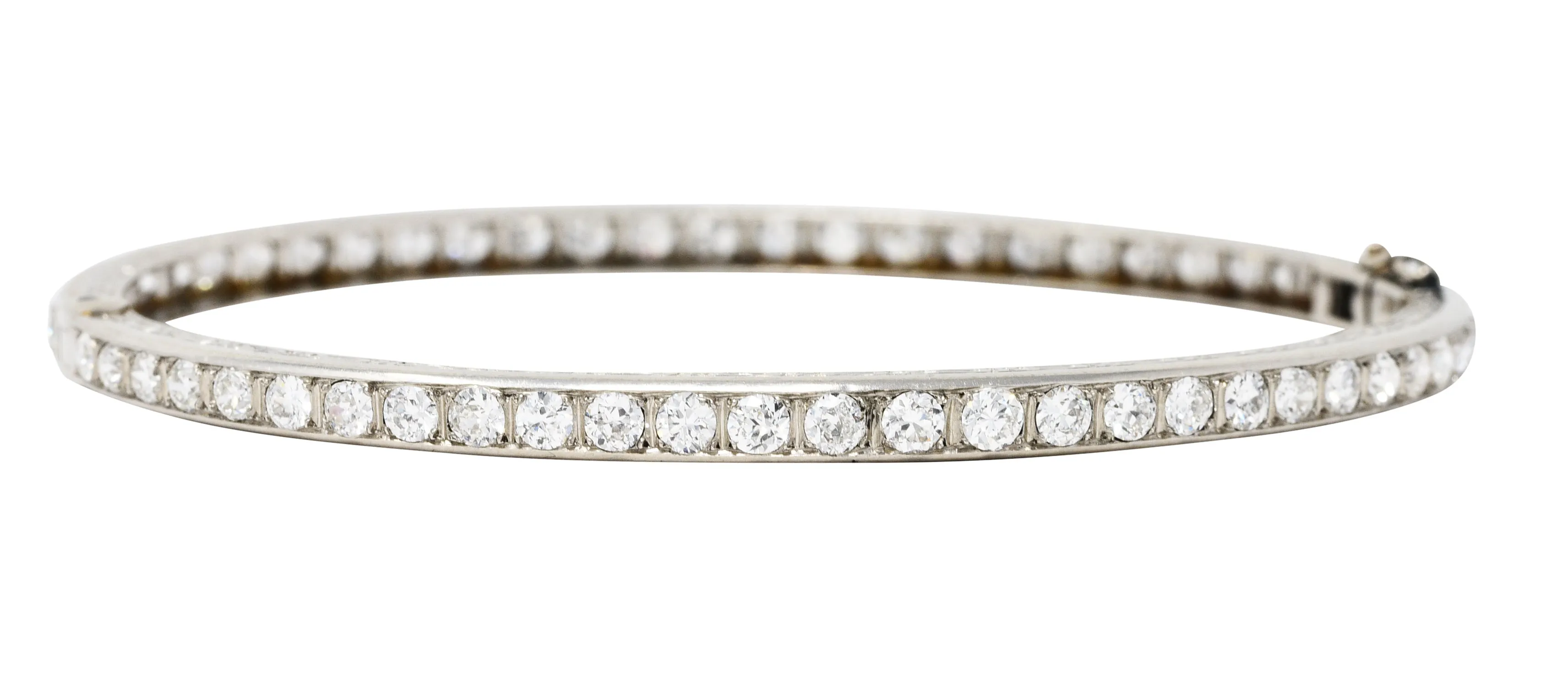 French Art Deco Diamond Platinum Bangle Bracelet - Google SEO Result: Vintage French Diamond Platinum Bangle | Art Deco Bracelet