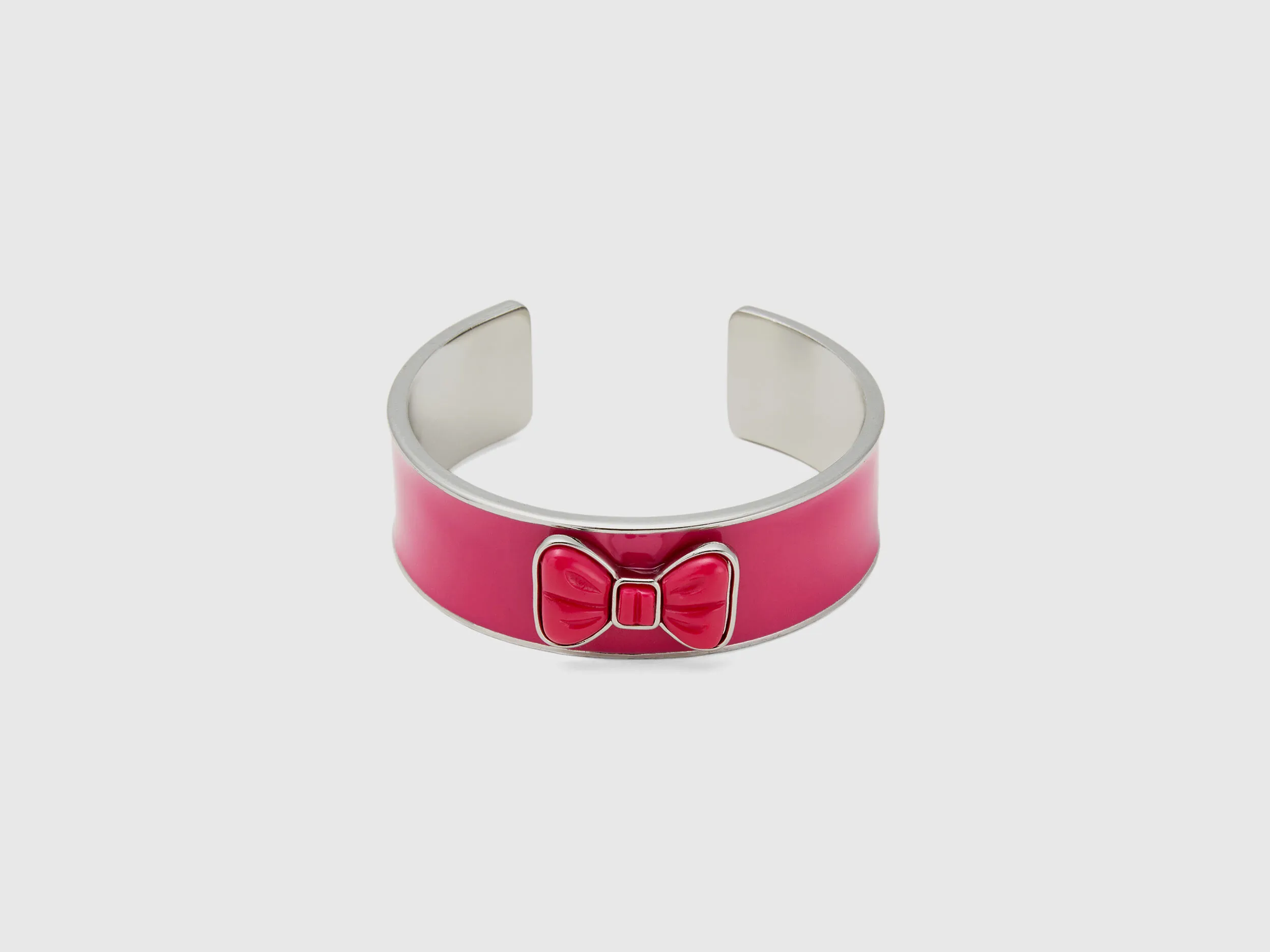 Fuchsia bangle bracelet with bow