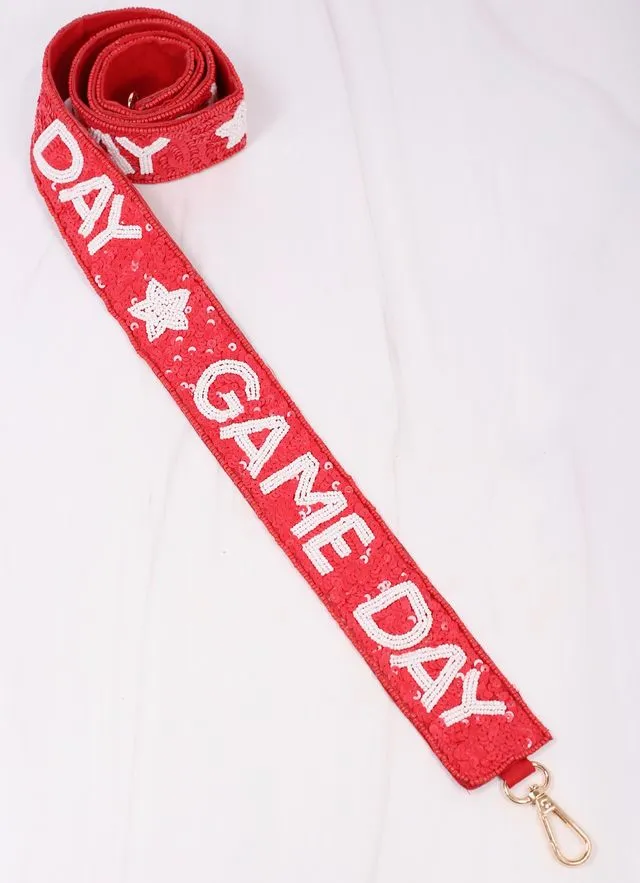 Game Day Sparkling Sequin Strap - Red