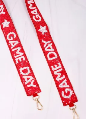 Game Day Sparkling Sequin Strap - Red