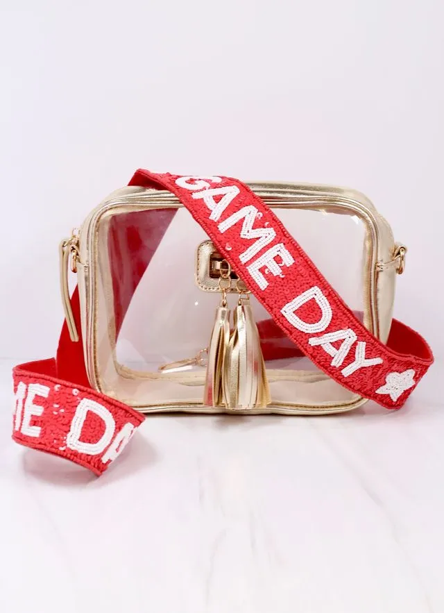 Game Day Sparkling Sequin Strap - Red