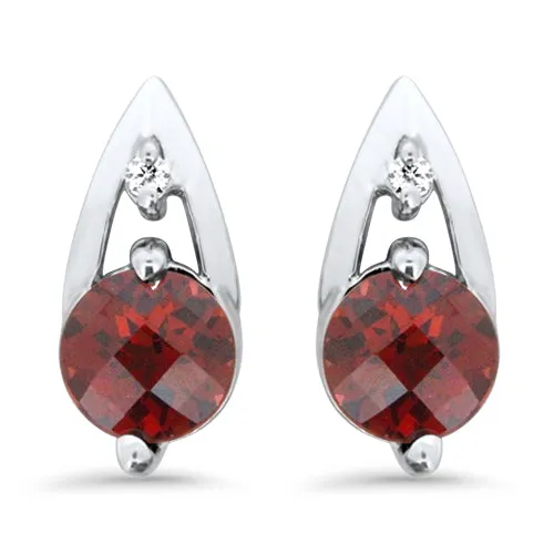 Garnet and Diamond Earrings for Sale