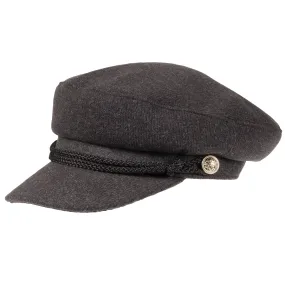 Gavroche cap for women in gray velvet.