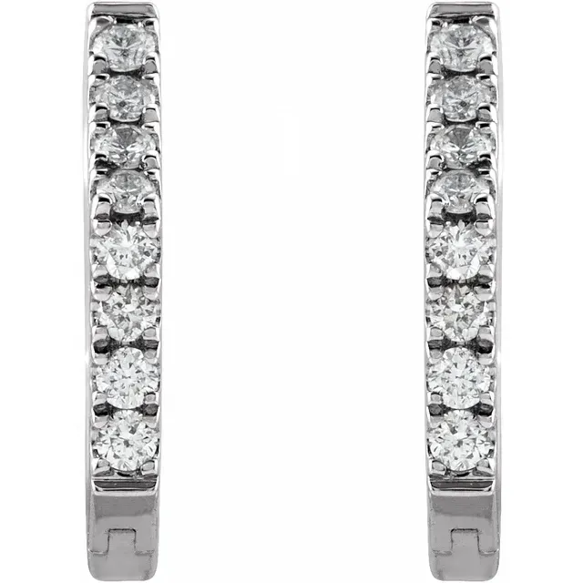 Geometric Diamond Hoop Earrings