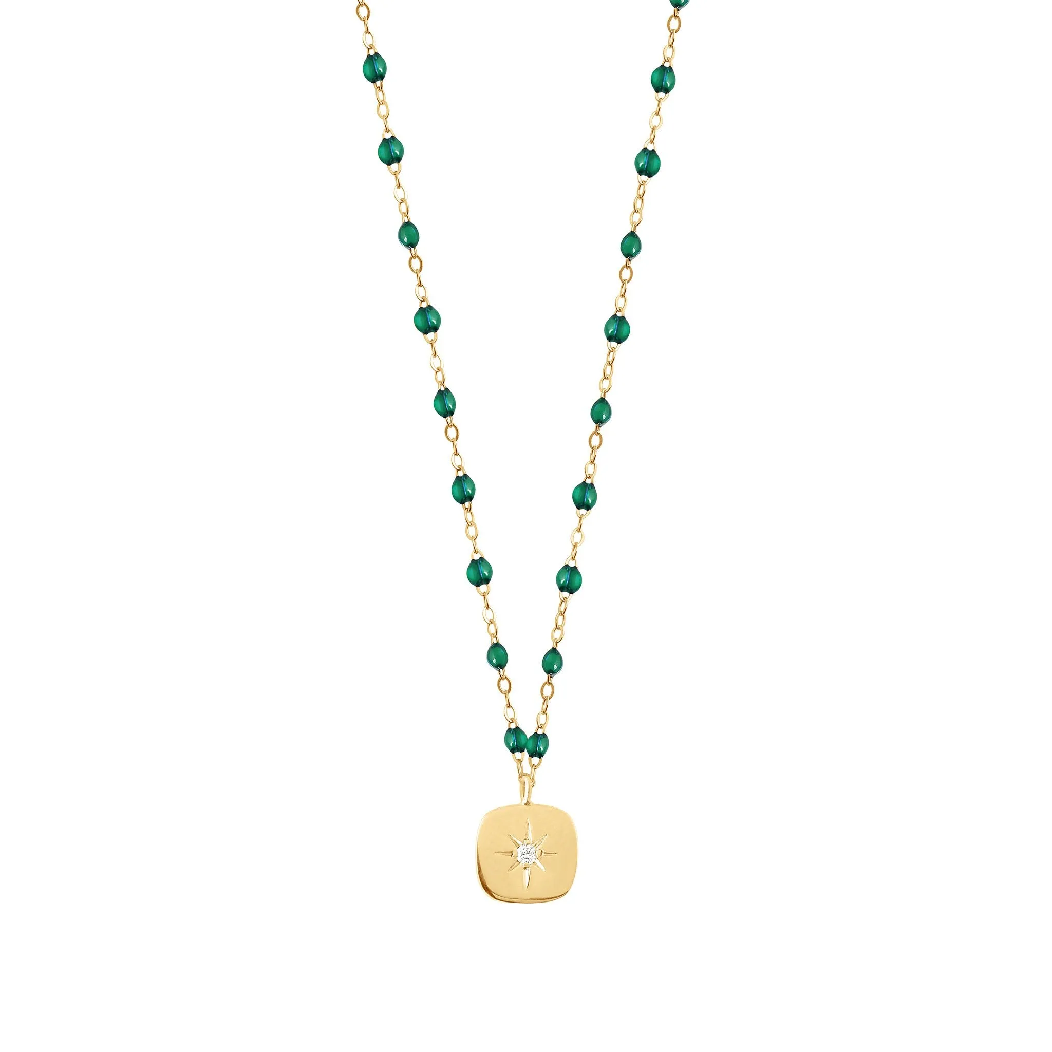 Gigi Emerald Diamond Necklace - Yellow Gold - 16.5 inches