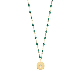 Gigi Emerald Diamond Necklace - Yellow Gold - 16.5 inches