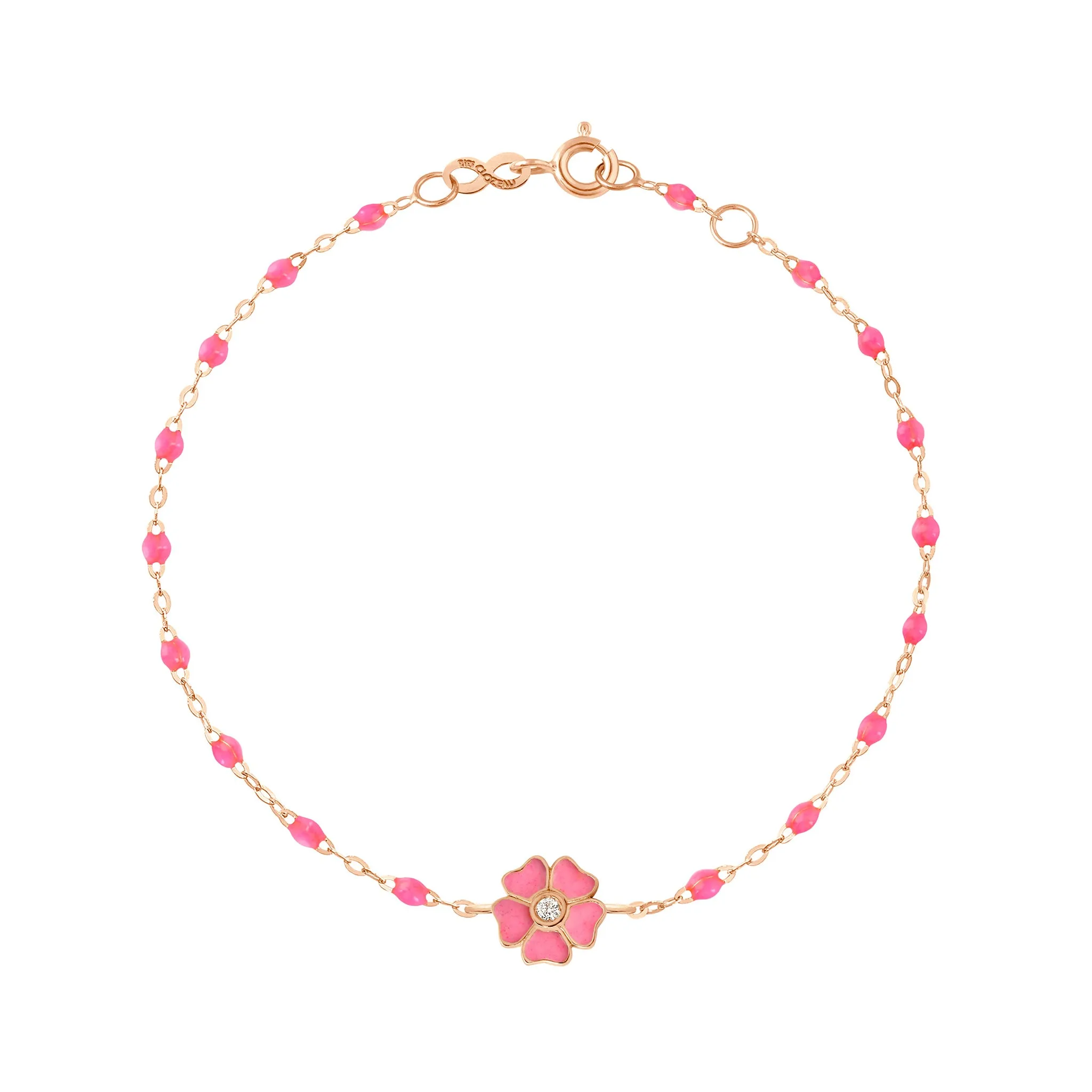 Gigi Pink Diamond Bracelet - Flower Classic, Rose Gold, 6.7