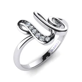 Glamira Initials Anillo U - Glamira Personalized Initial Ring with Letter U