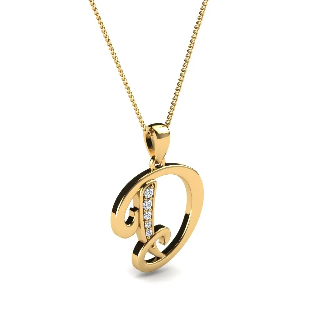 Glamira Initials Colgante D: Personalized Pendant Necklace