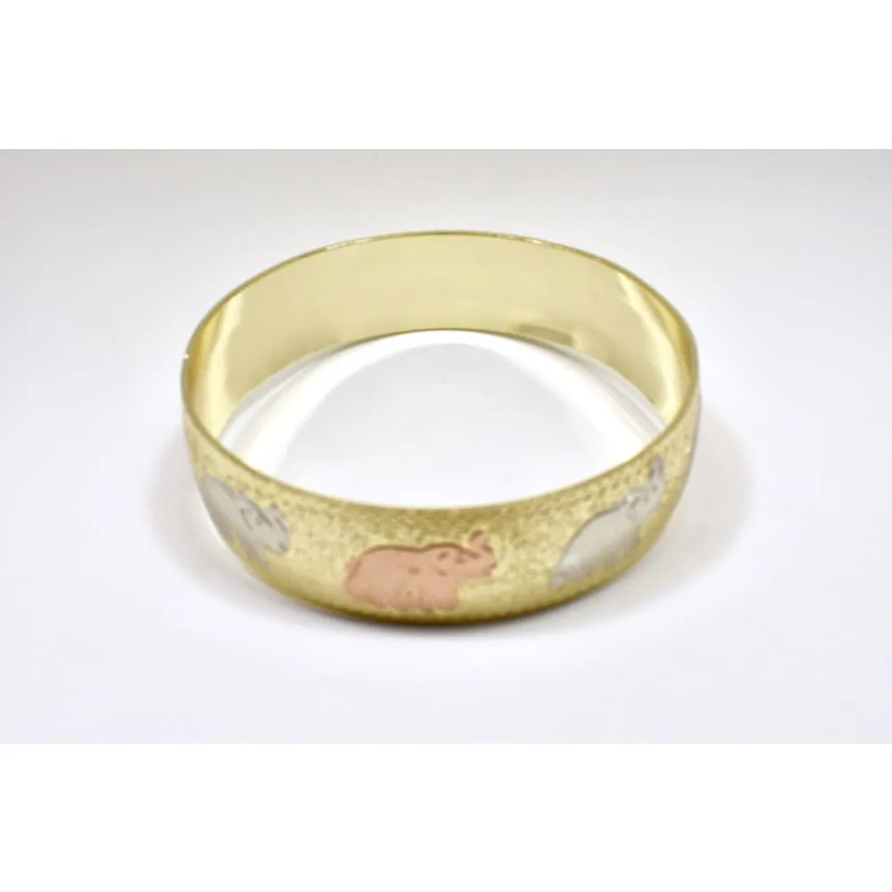 Goldfilled tricolor elephant bracelet.