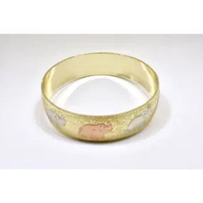 Goldfilled tricolor elephant bracelet.