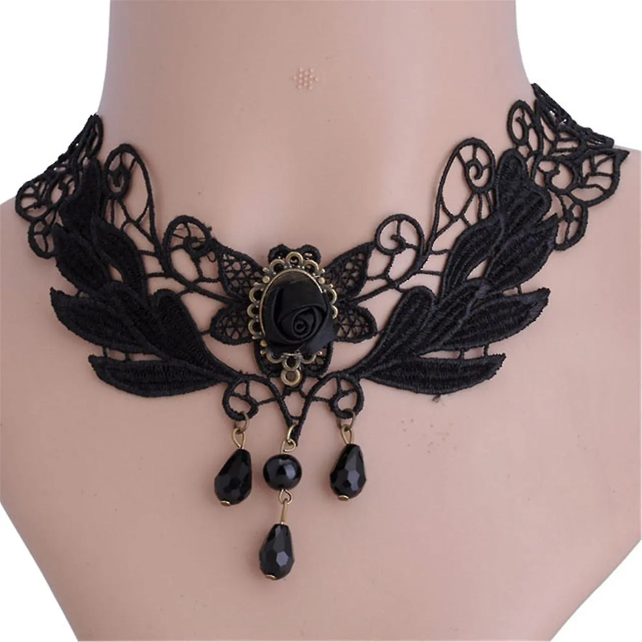 Gothic Jewellery, Women's Necklace, Acrylic Lace, Collar, Vintage Necklace