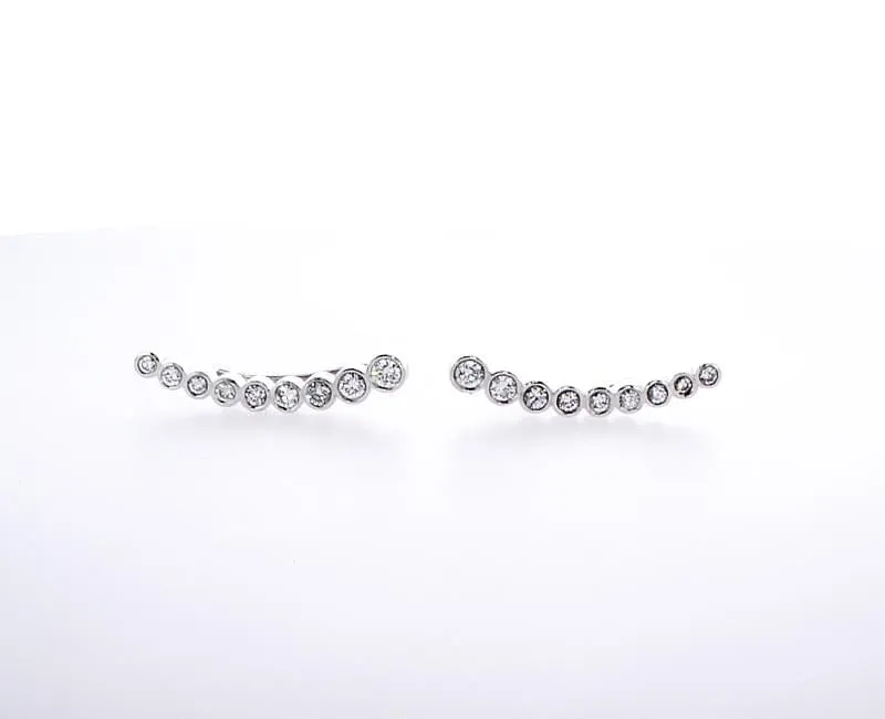 Gradual Climber Earrings with Diamonds