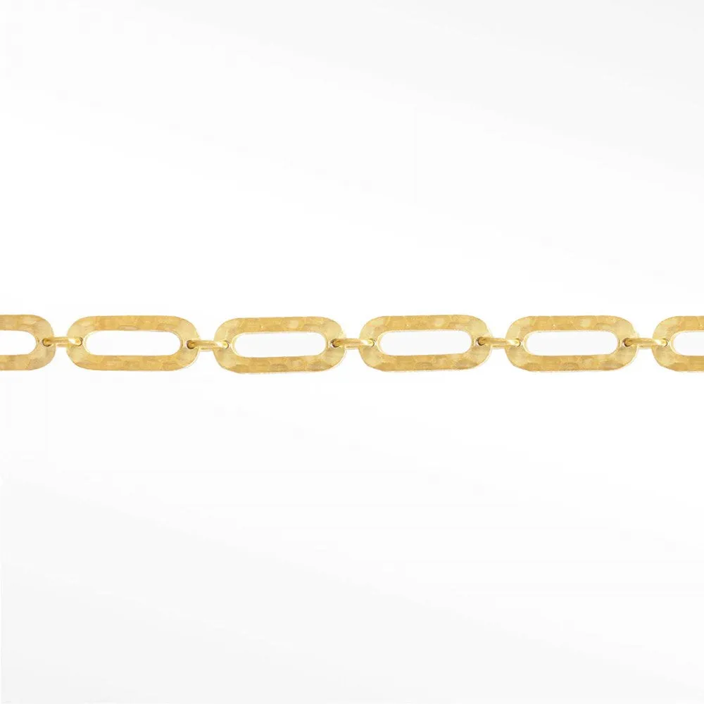 Hammer Paperclip 8mm 14k Gold Chain Designer Line for Permanent Jewelry Sold by the Inch