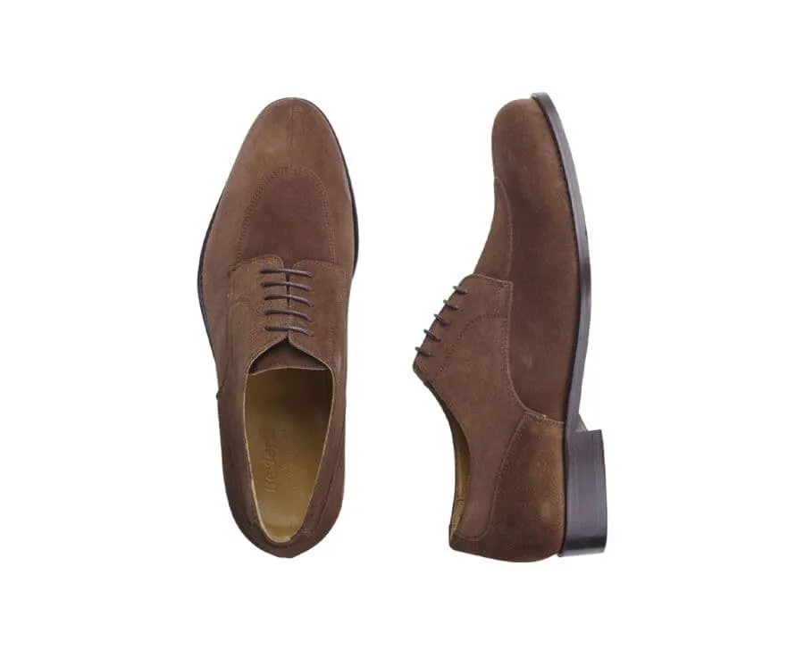 Havana Suede Derby Shoes - Leather sole - PADDINGTON.