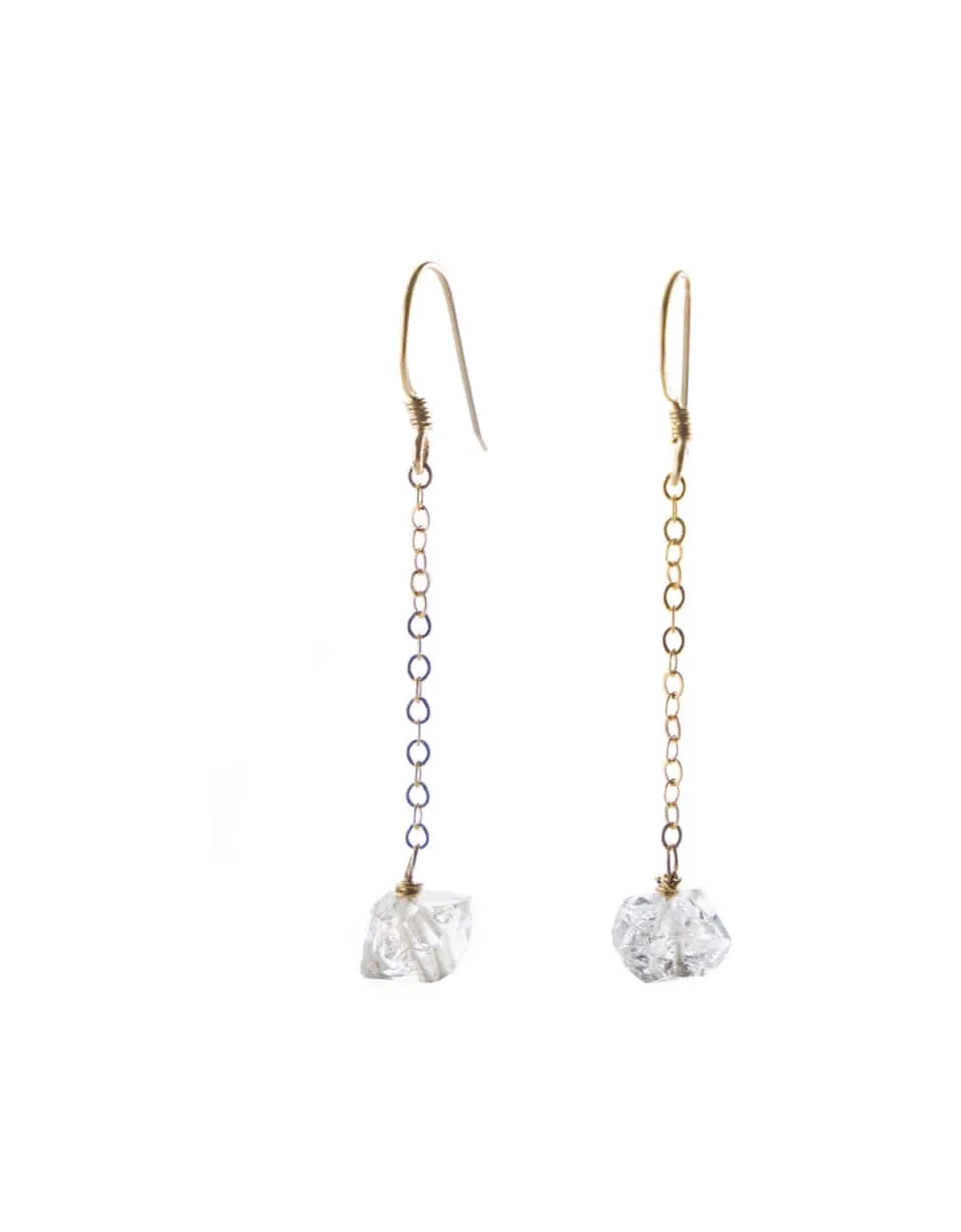 Herkimer Diamond Chain Earrings - Result: Herkimer Diamond Earrings with Chain