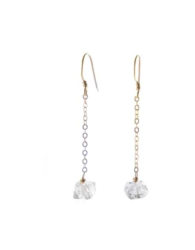 Herkimer Diamond Chain Earrings - Result: Herkimer Diamond Earrings with Chain