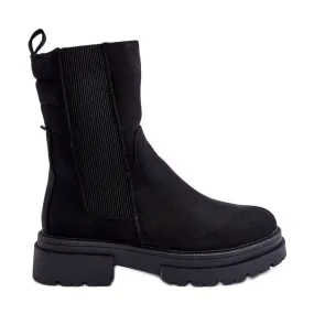 High Warm Boots Jodhpur Boots Nubuck Black Milca