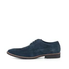 Hounslow navy suede derby brogue