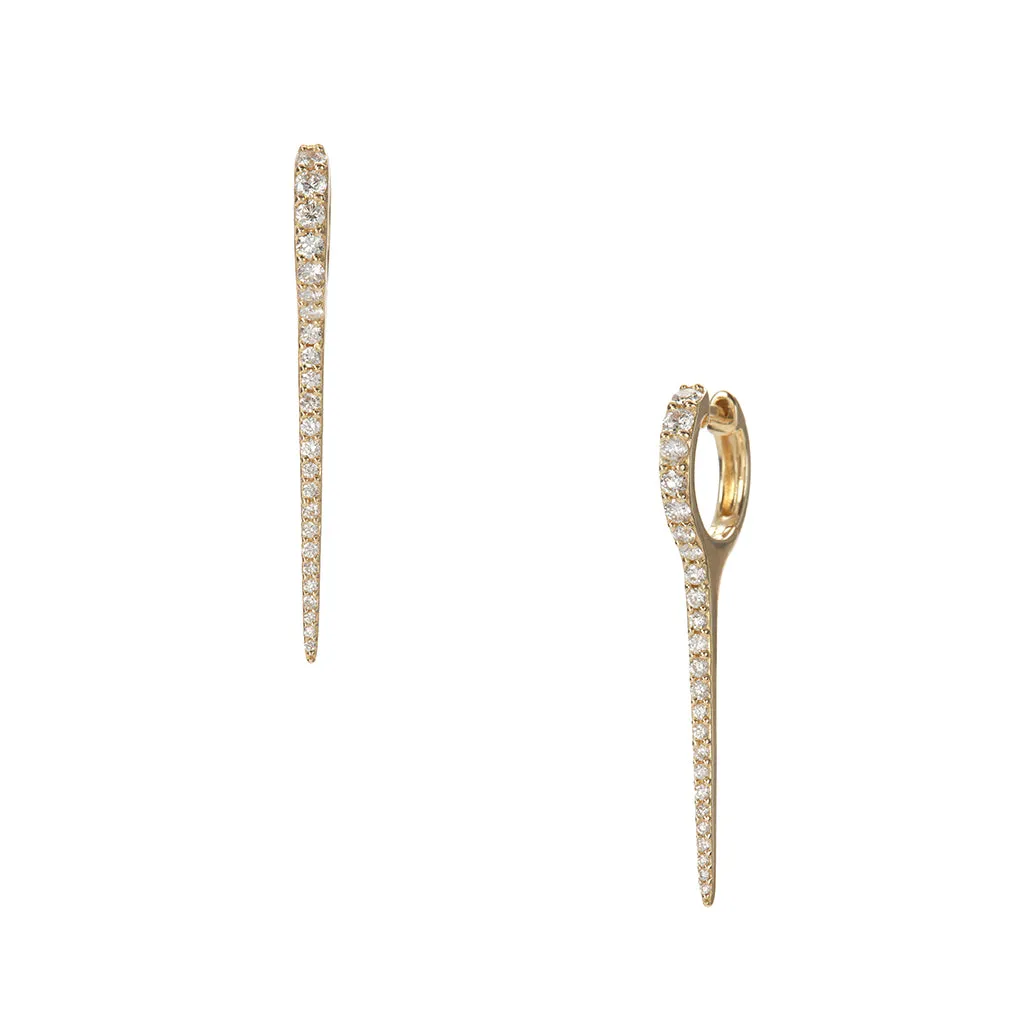 Huggie Earrings with Long Spikes