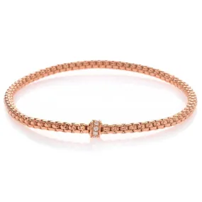 Hulchi Belluni Bracelet, Pave Diamond Barrel Bead, Rose Gold, Small - Shop Now