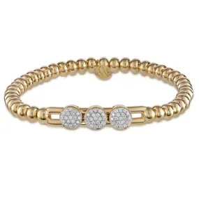 Hulchi Belluni Bracelet with Pave Diamond Moveable Stations - 20395-YW