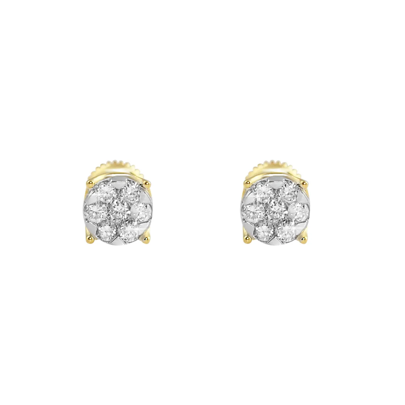 Illusion Stud Earrings 0.64cttw 10K Yellow Gold Diamond