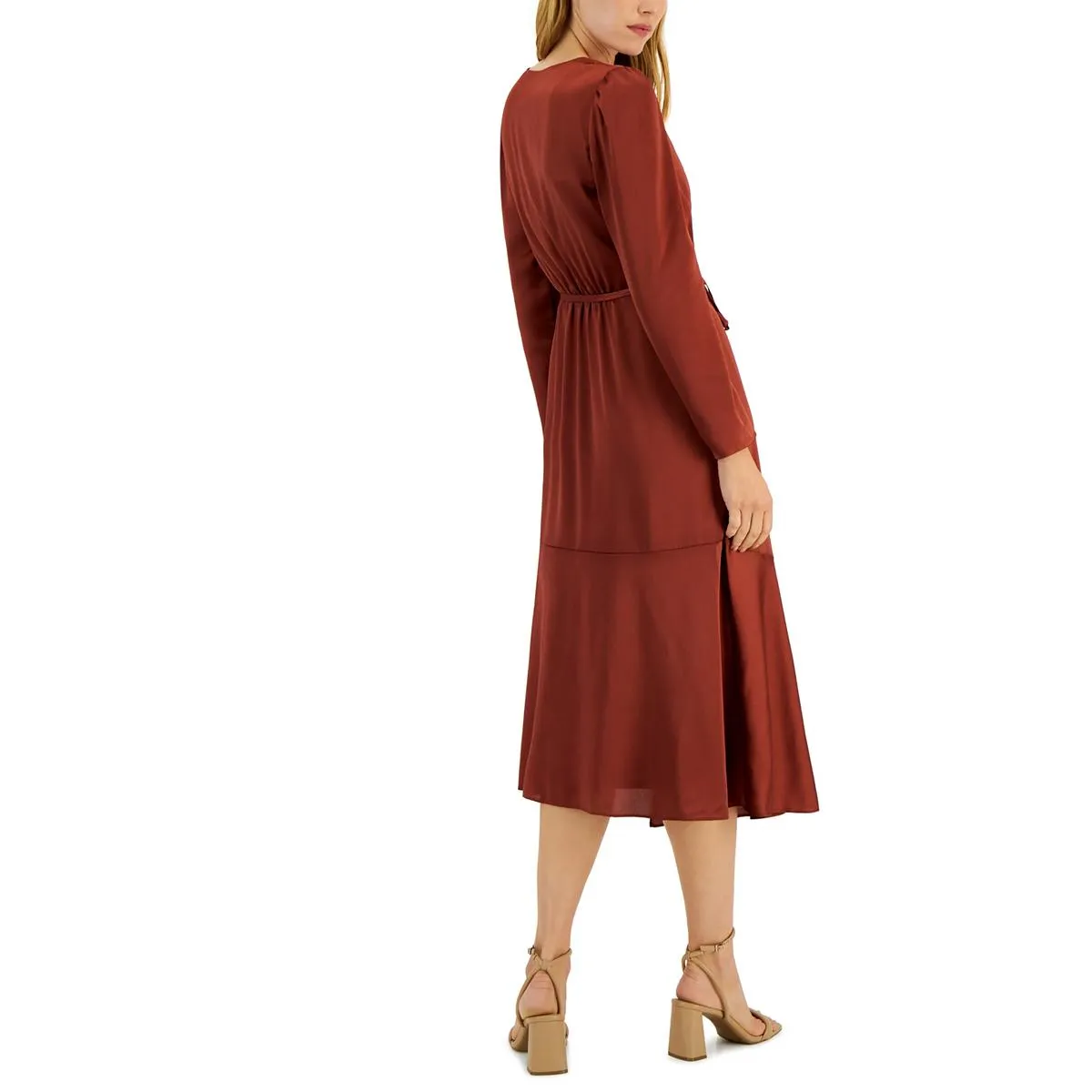 INC Women's Belted Midi Wrap Dress