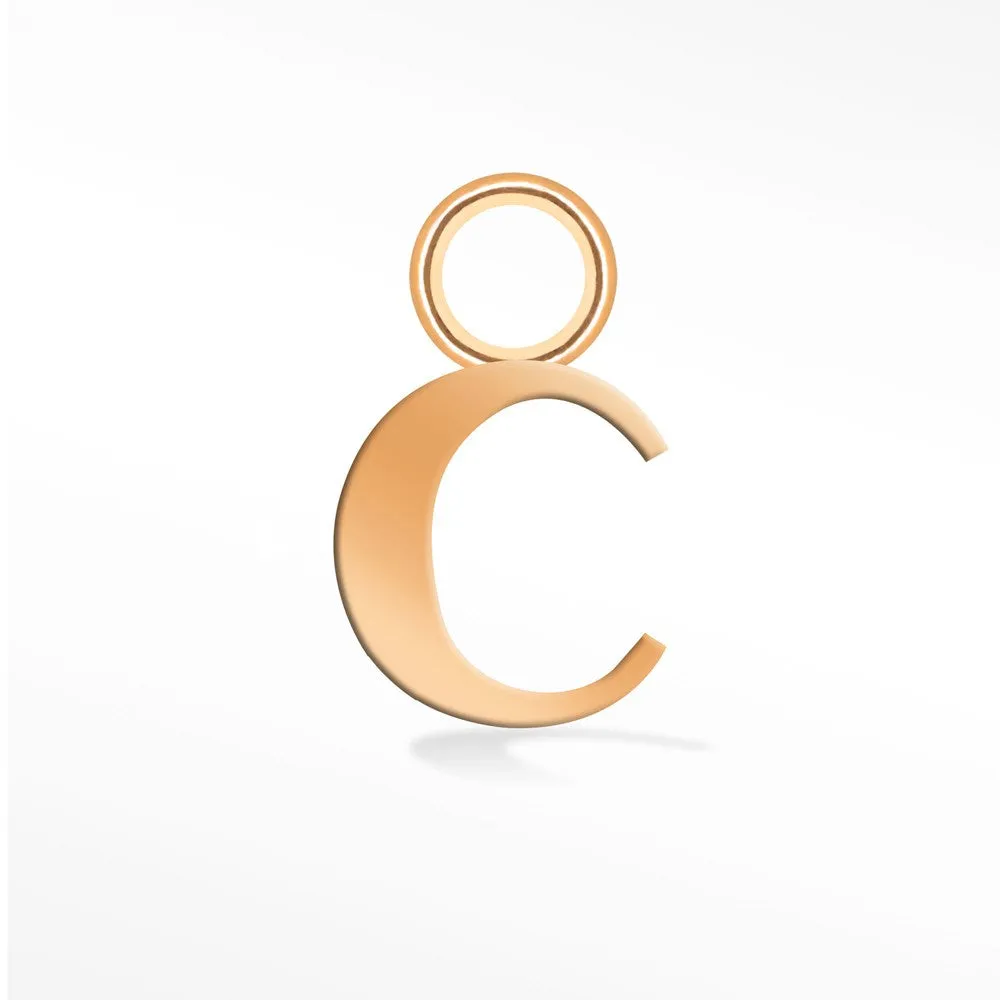 Initial 5mm 14K Rose Gold Charms for Permanent Jewelry