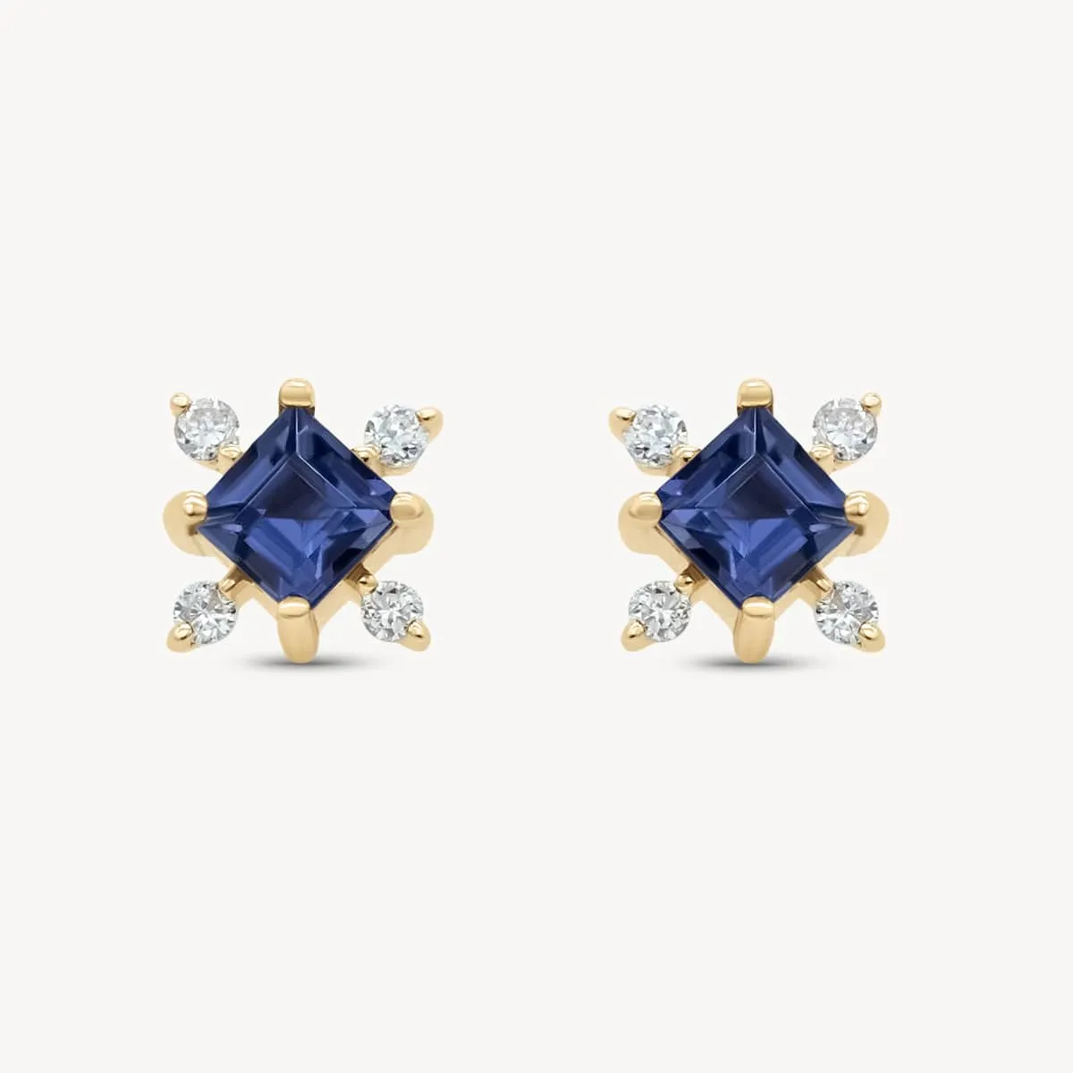 Iolite Diamond Stud Earrings