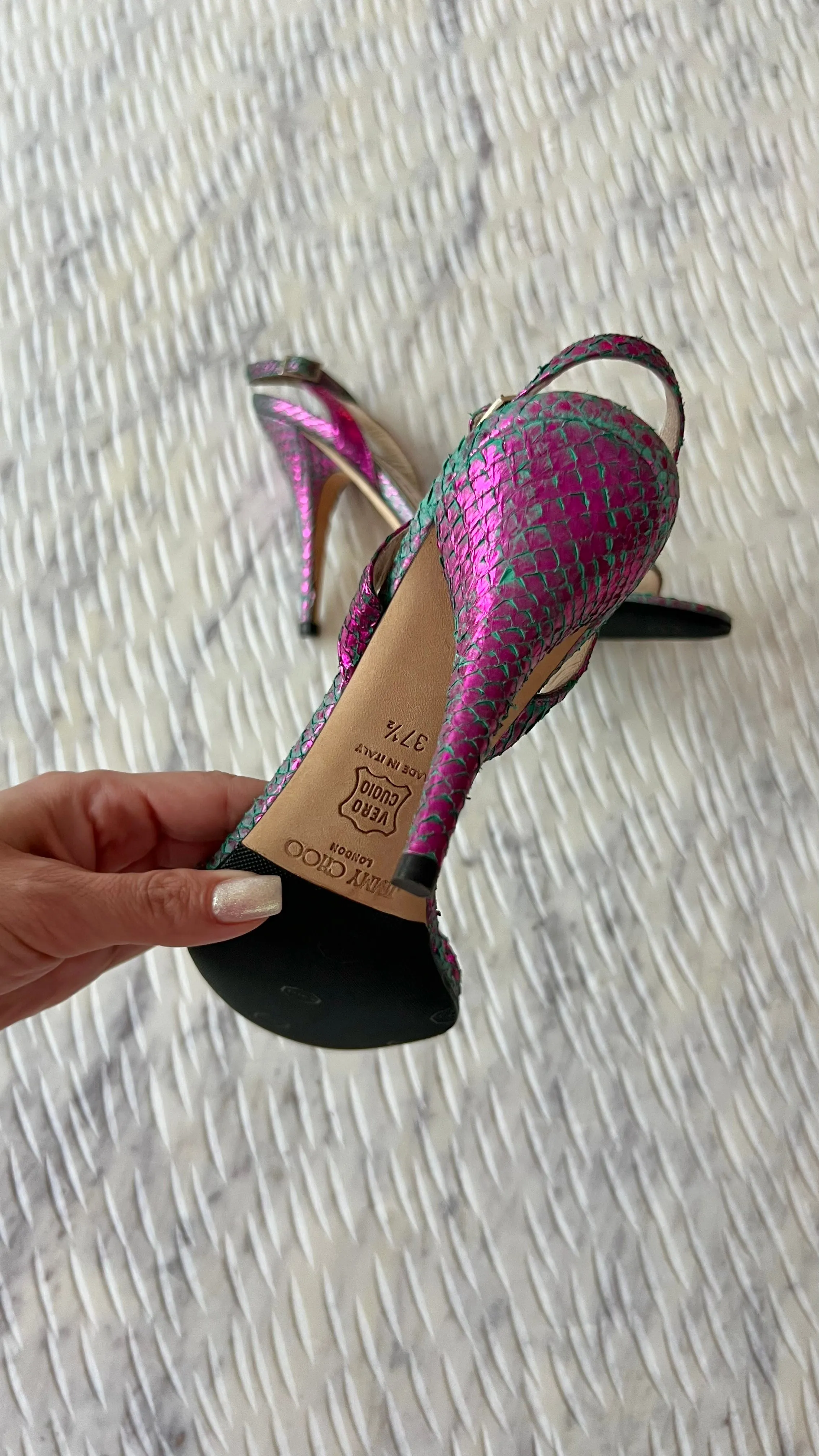 Jimmy Choo Neon Fish Aeon Slingbacks